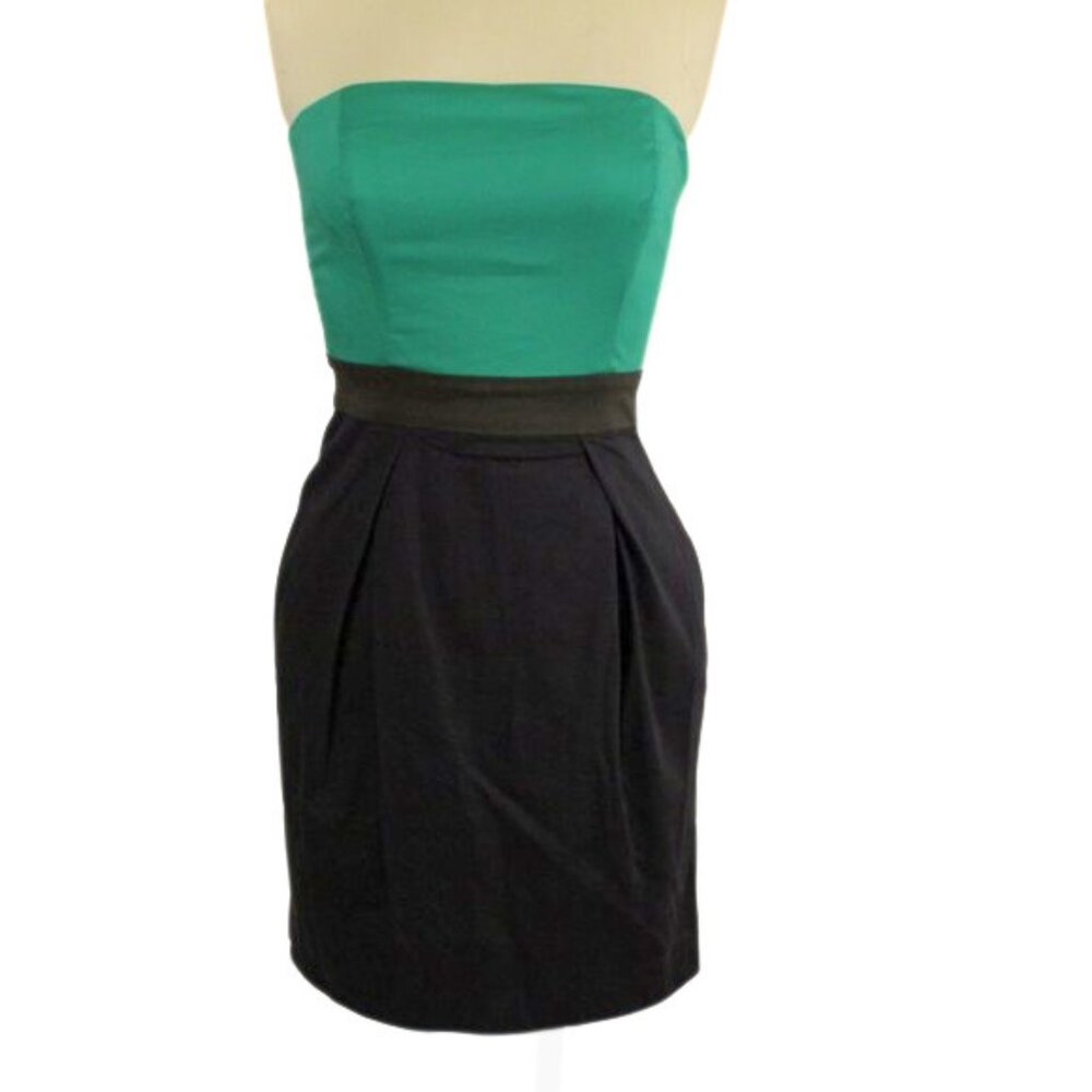 French Connection Strapless Dress Teal, Navy & Black Spring Easter Summer